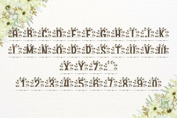 Mireth Split Monogram Font PNG with transparent background - Preview 3
