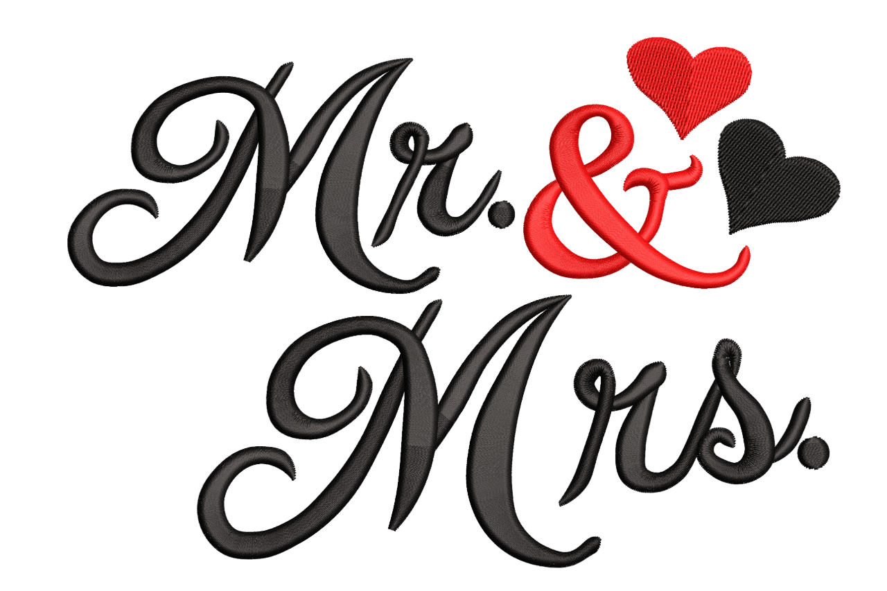 Mr. & Mrs. with Hearts