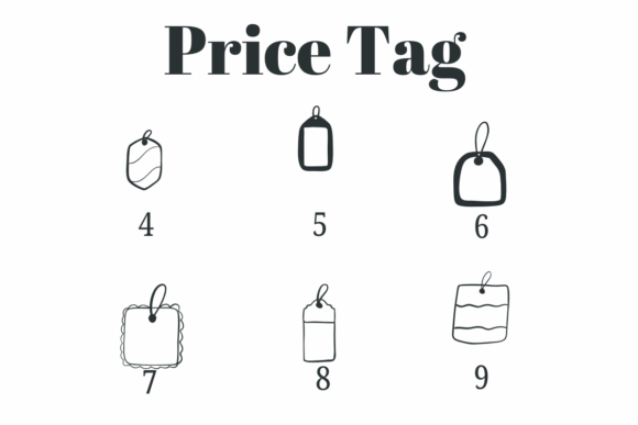 Price Tag Font PNG with transparent background - Preview 3