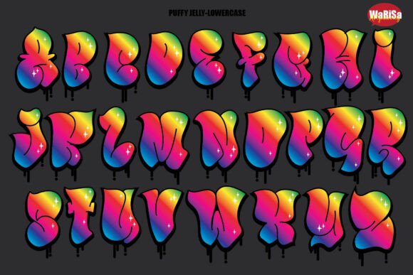 Puffy Jelly Font PNG with transparent background - Preview 3