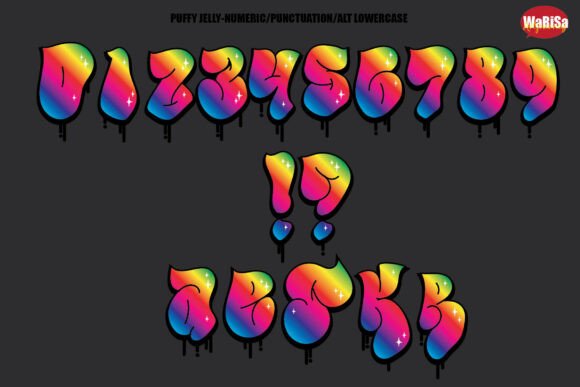 Puffy Jelly Font PNG with transparent background - Preview 4