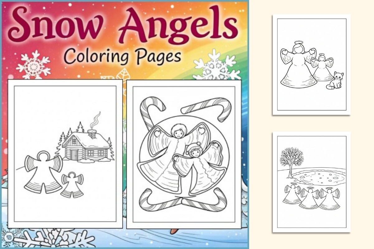 Snow Angels Coloring Pages for Kids