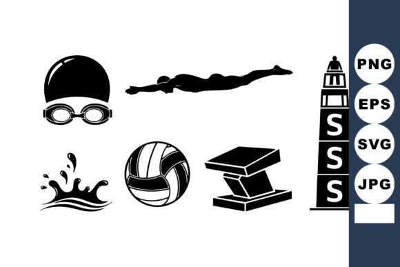 Swimming Icon Vector Set