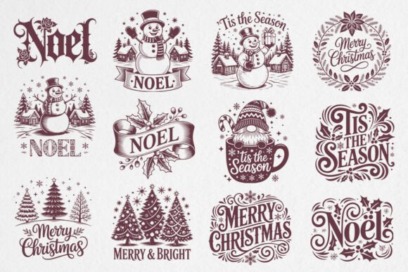 Vintage Christmas SVG Bundle