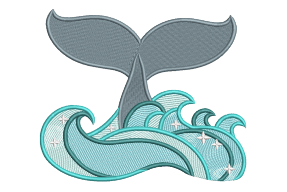 Whale Tail and Ocean Waves