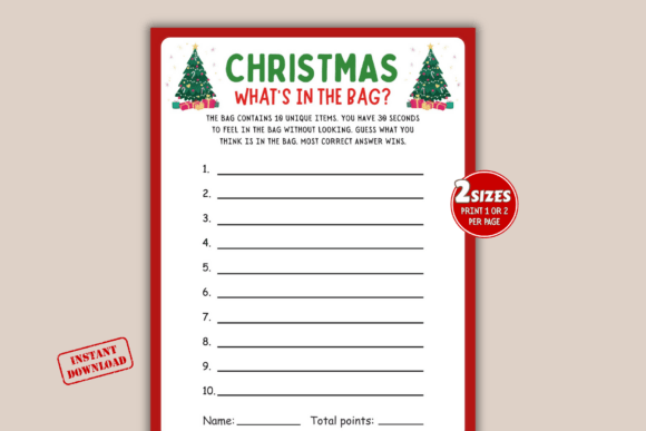 What's in the Bag Christmas Game