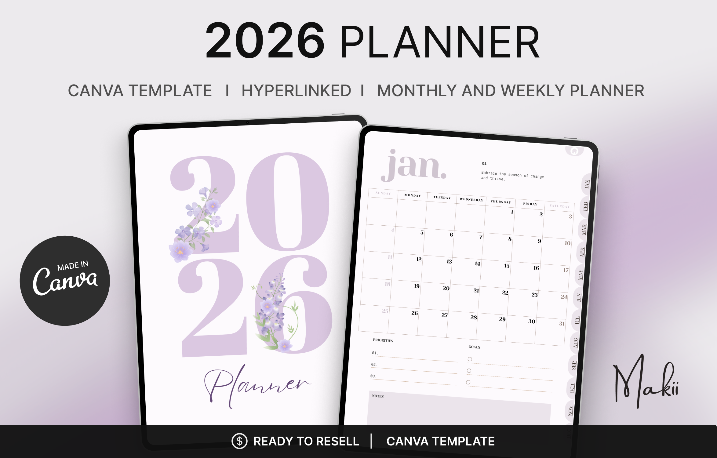 2026 Digital Planner Canva Template