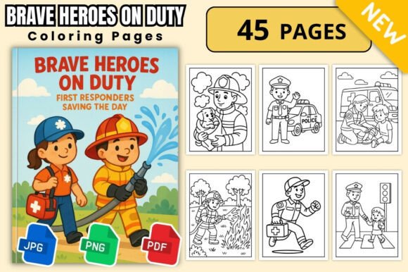 Brave Heroes on Duty Coloring