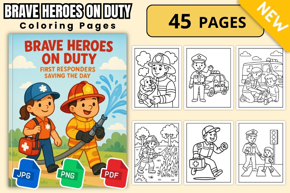 Brave Heroes on Duty Coloring