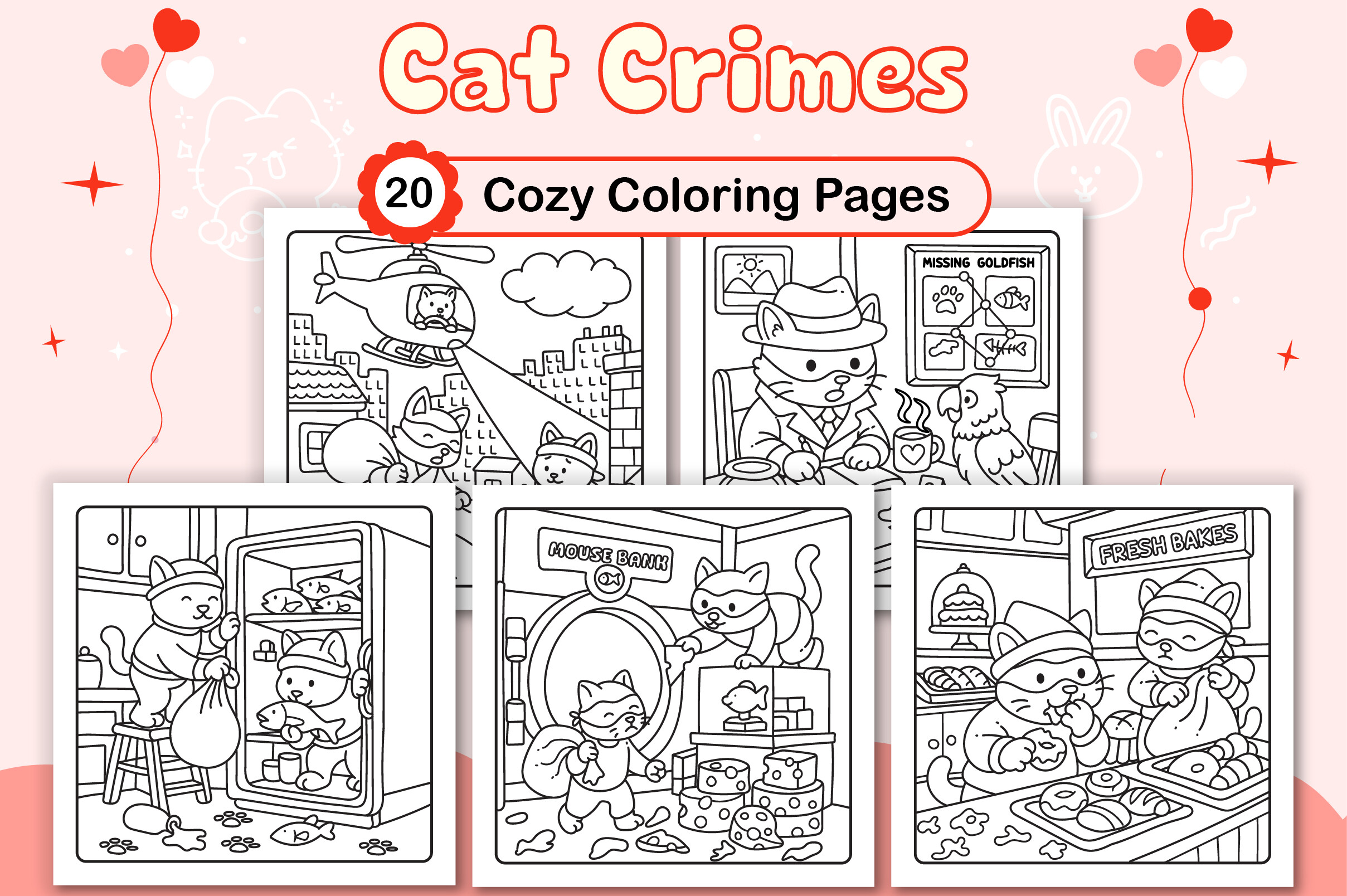 Cat Crimes Cozy Coloring Pages