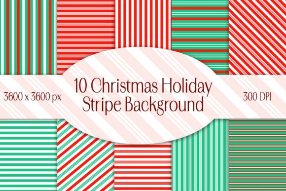 Christmas Holiday Stripes Bundle Set