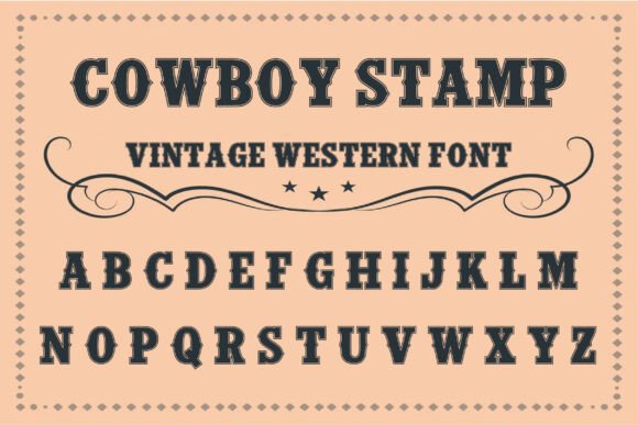 Cowboy Outline Font - Preview 1