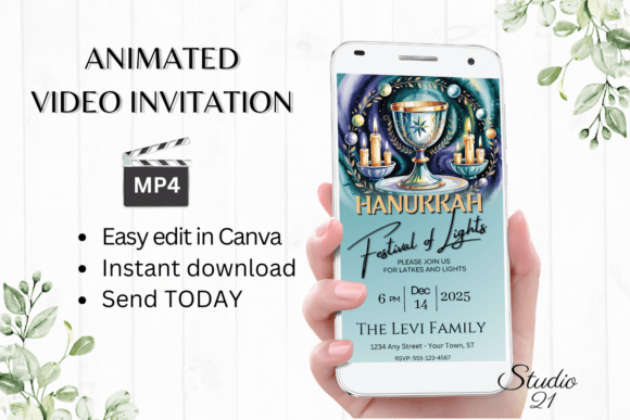 Digital Hanukkah Invitation