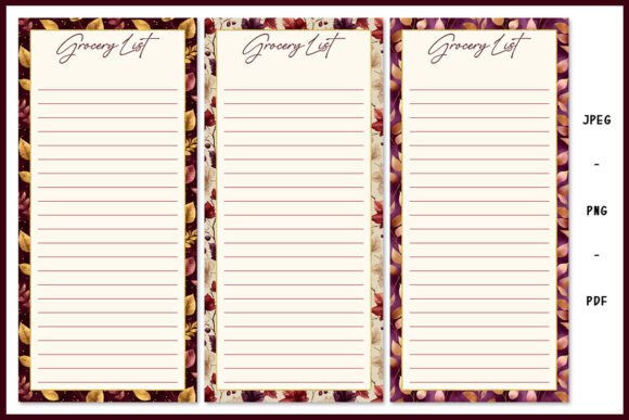 FALL GROCERY LIST SET