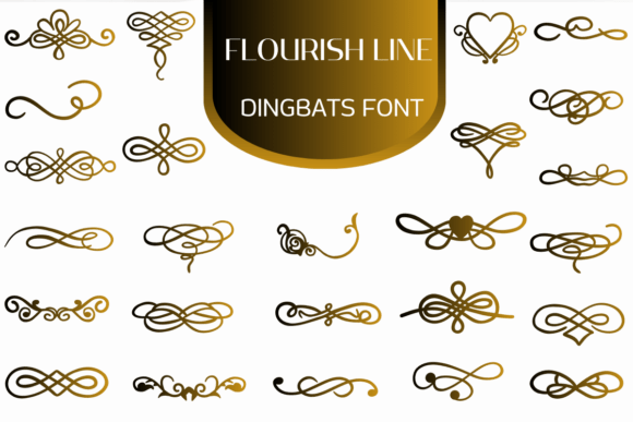 Flourish Line Dingbats Font By Heartcraft Atelier