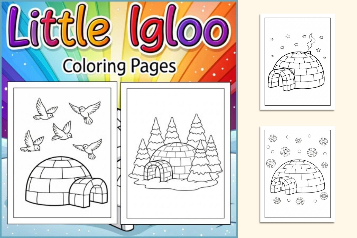 Little Igloo Coloring Pages for Kids