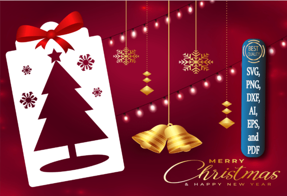 Paper Cut Christmas Gift Tag SVG Cut Fil