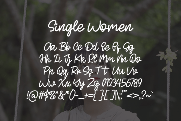 Single Women Font PNG with transparent background - Preview 1