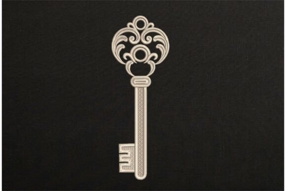 Vintage Key Wedding Symbol,black
