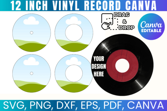 12 Inches Vinyl Record Canva Template