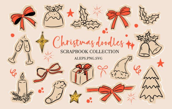 Cozy Christmas Scrapbook Doodle Bundle