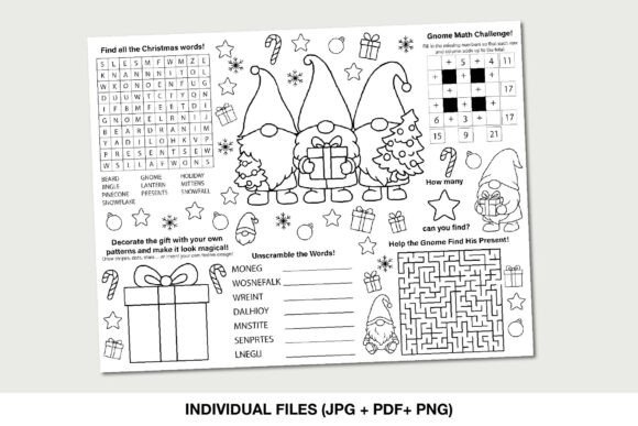 Christmas Gnome Activity Placemat