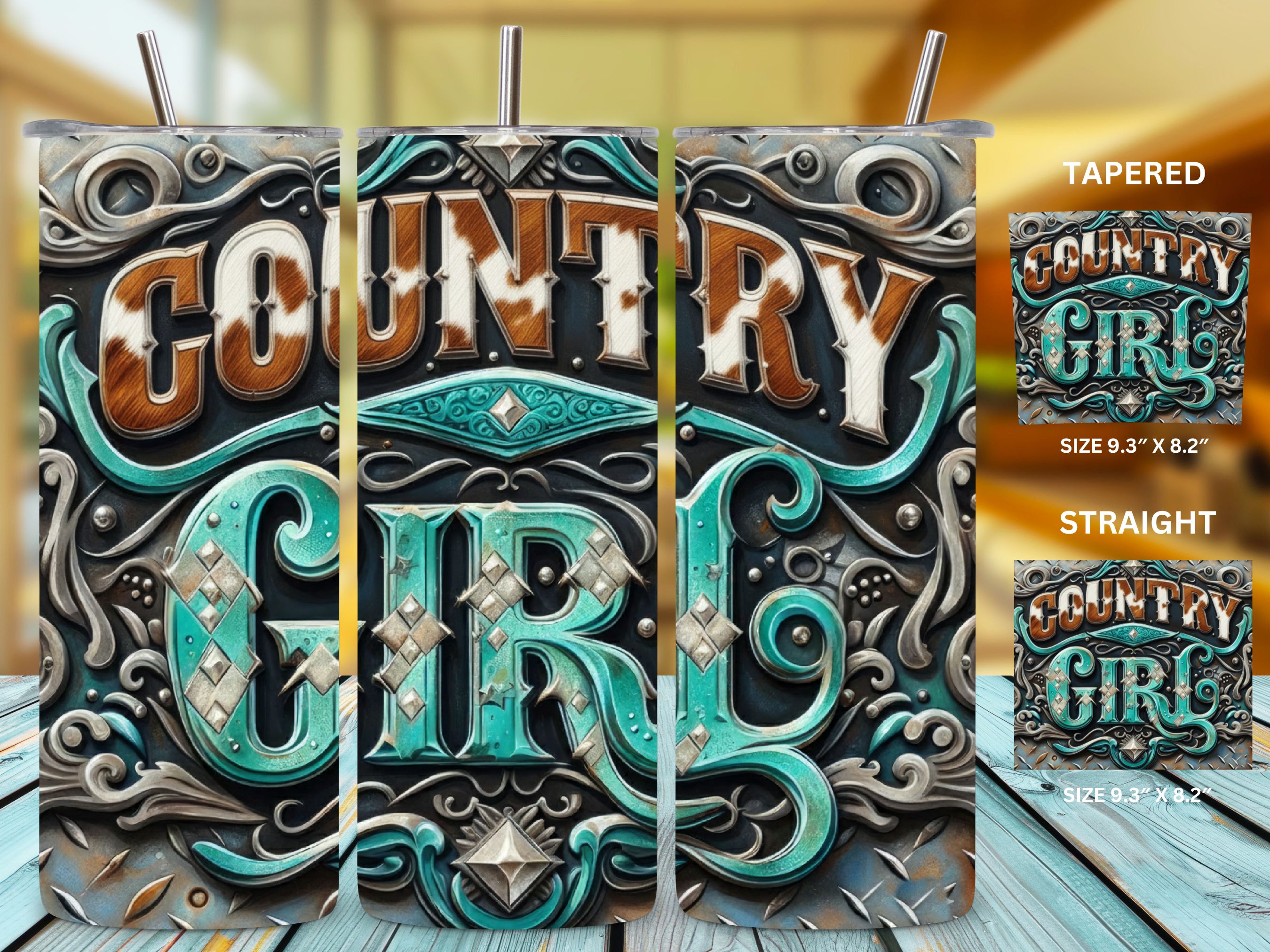 Country Girl Western Tumbler Wrap Graphic by Puma Prints · Creative Fabrica