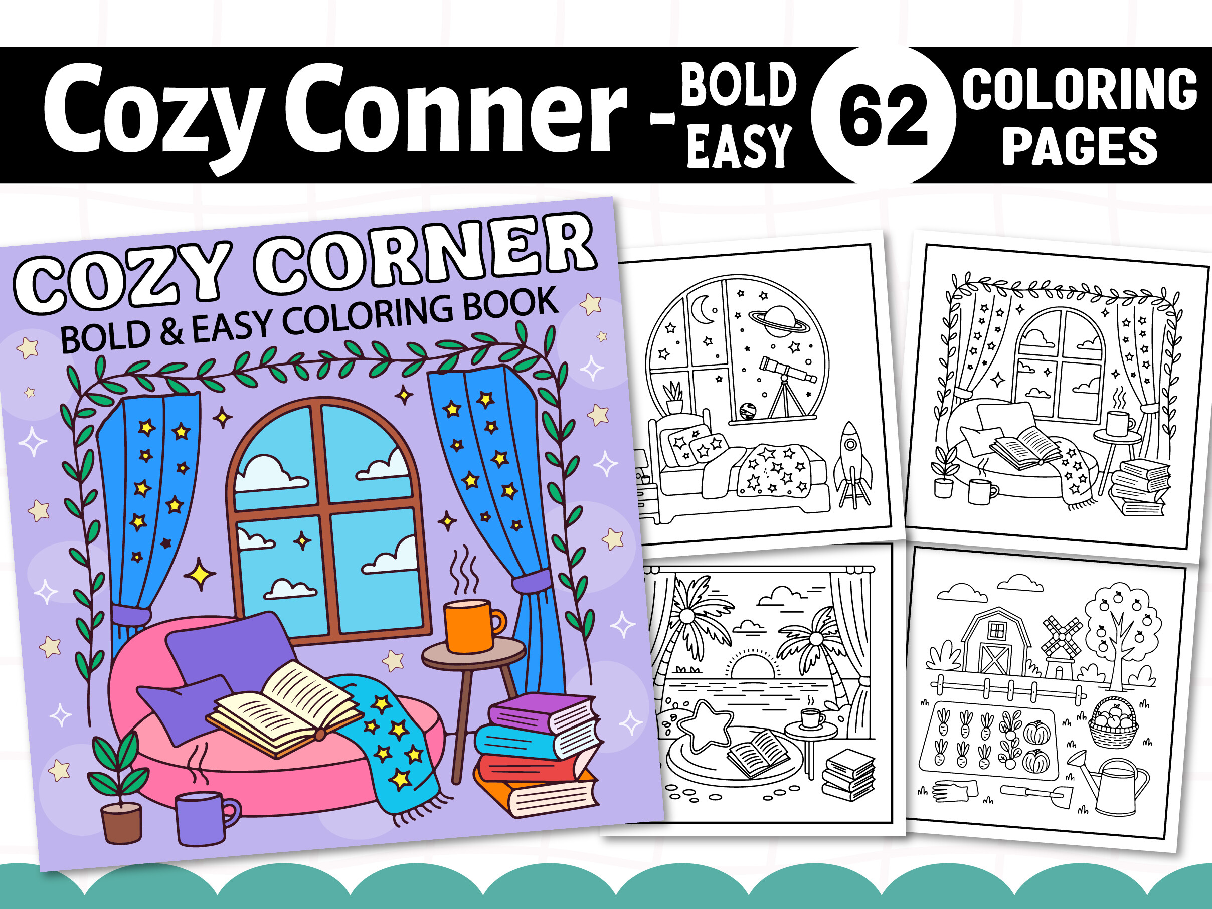 Cozy Conner Bold and Easy Coloring Book