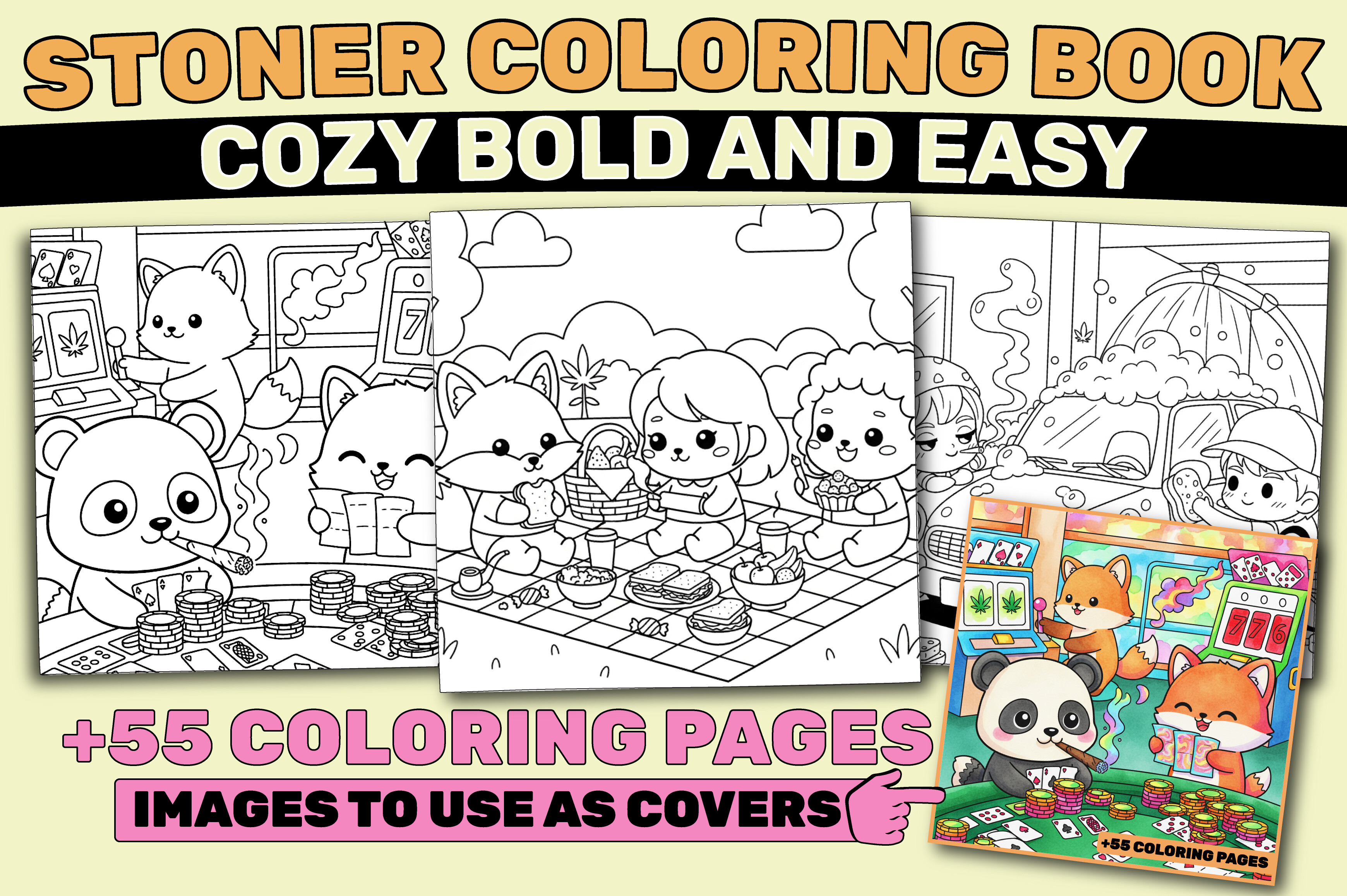 Cozy Easy and Bold Stoner Coloring Book