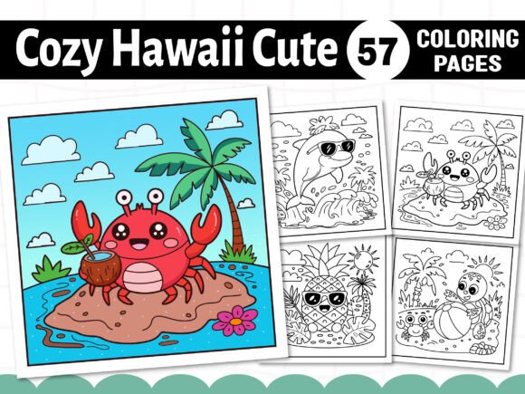 Cozy Hawaii Cute Coloring Pages