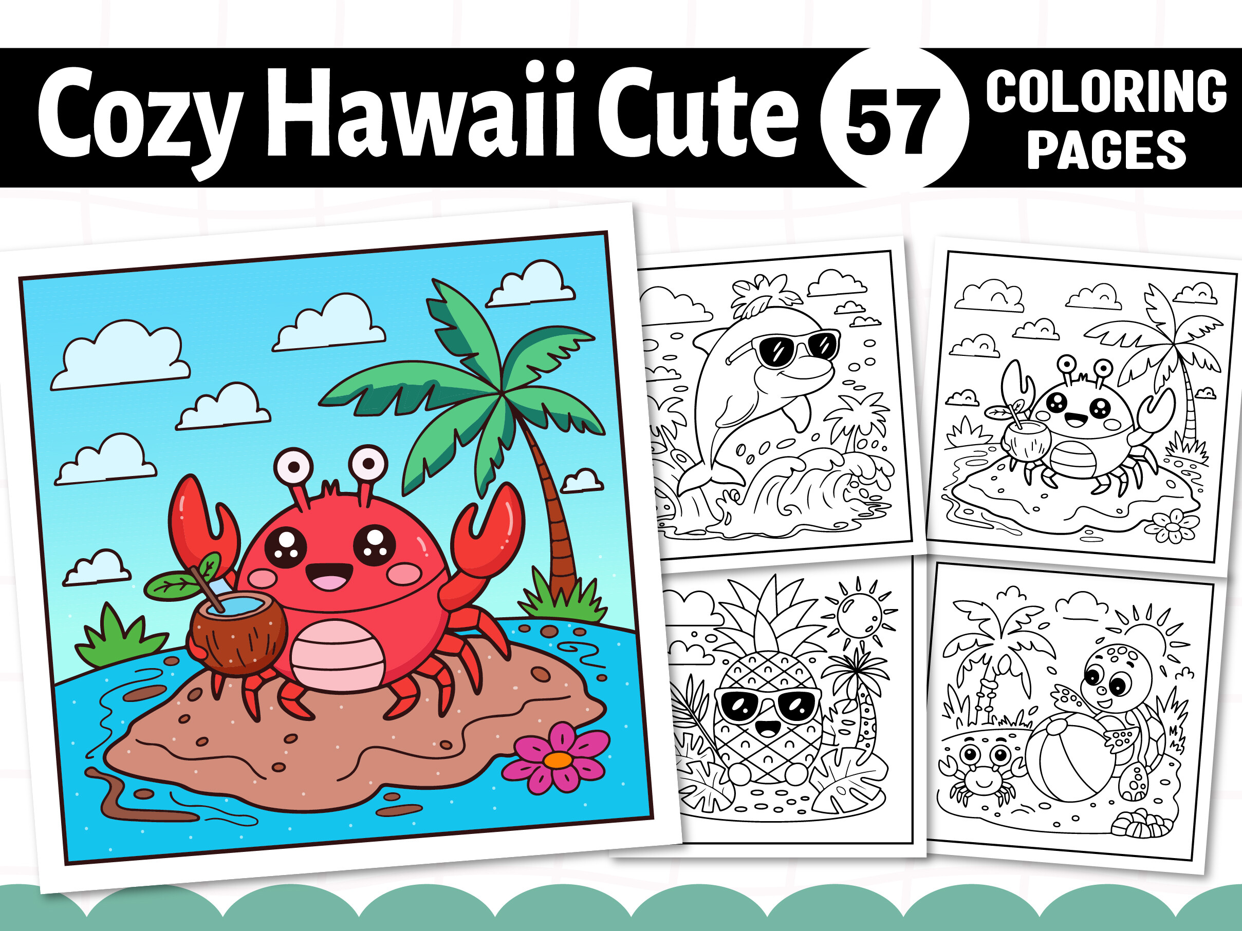 Cozy Hawaii Cute Coloring Pages