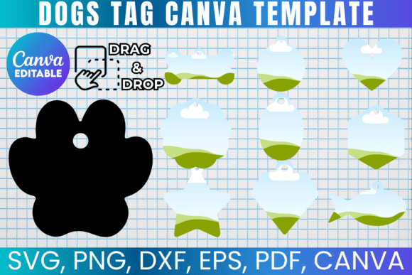 Dog Tag Canva Templates Bundle