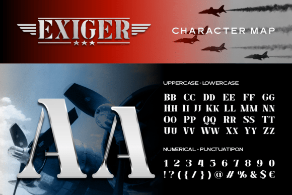 Exiger Font PNG with transparent background - Preview 1