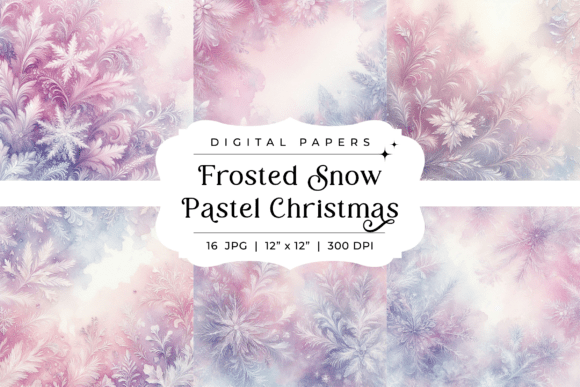 Frosted Snow Pastel Christmas Background