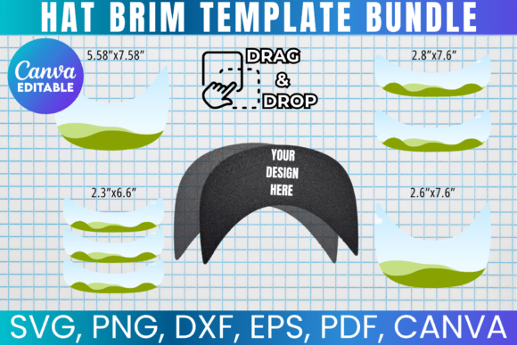 Hat Brim Template Bundle, Hat Brim SVG
