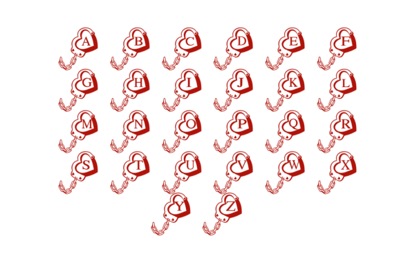 Love Lock Cuffs Font PNG with transparent background - Preview 2