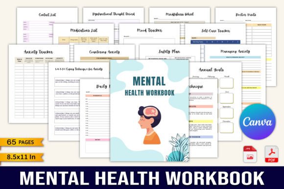 Mental Health Workbook Graphic by designmela01 · Creative Fabrica