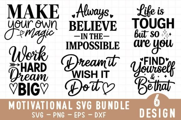 Motivational Quotes Svg Bundle Graphic by Creative Art · Creative Fabrica