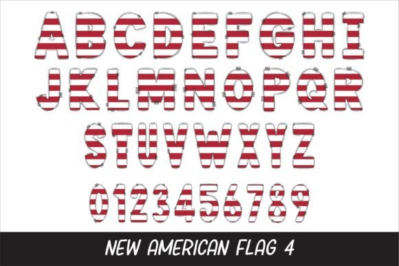 New American Flag Font PNG with transparent background - Preview 4