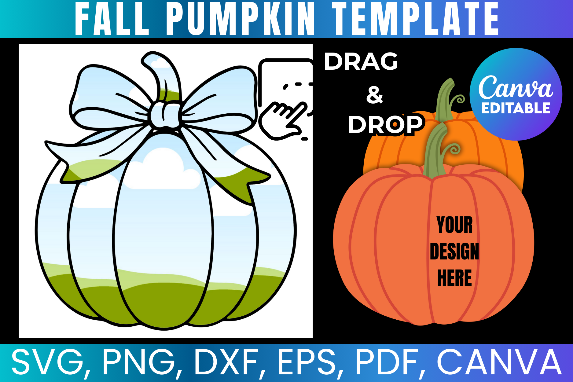 Pumpkin Canva Frame Template