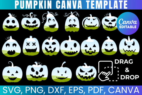 Pumpkin Halloween Canva Frame Templates