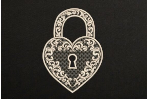 Romantic Heart Lock Padlock Black