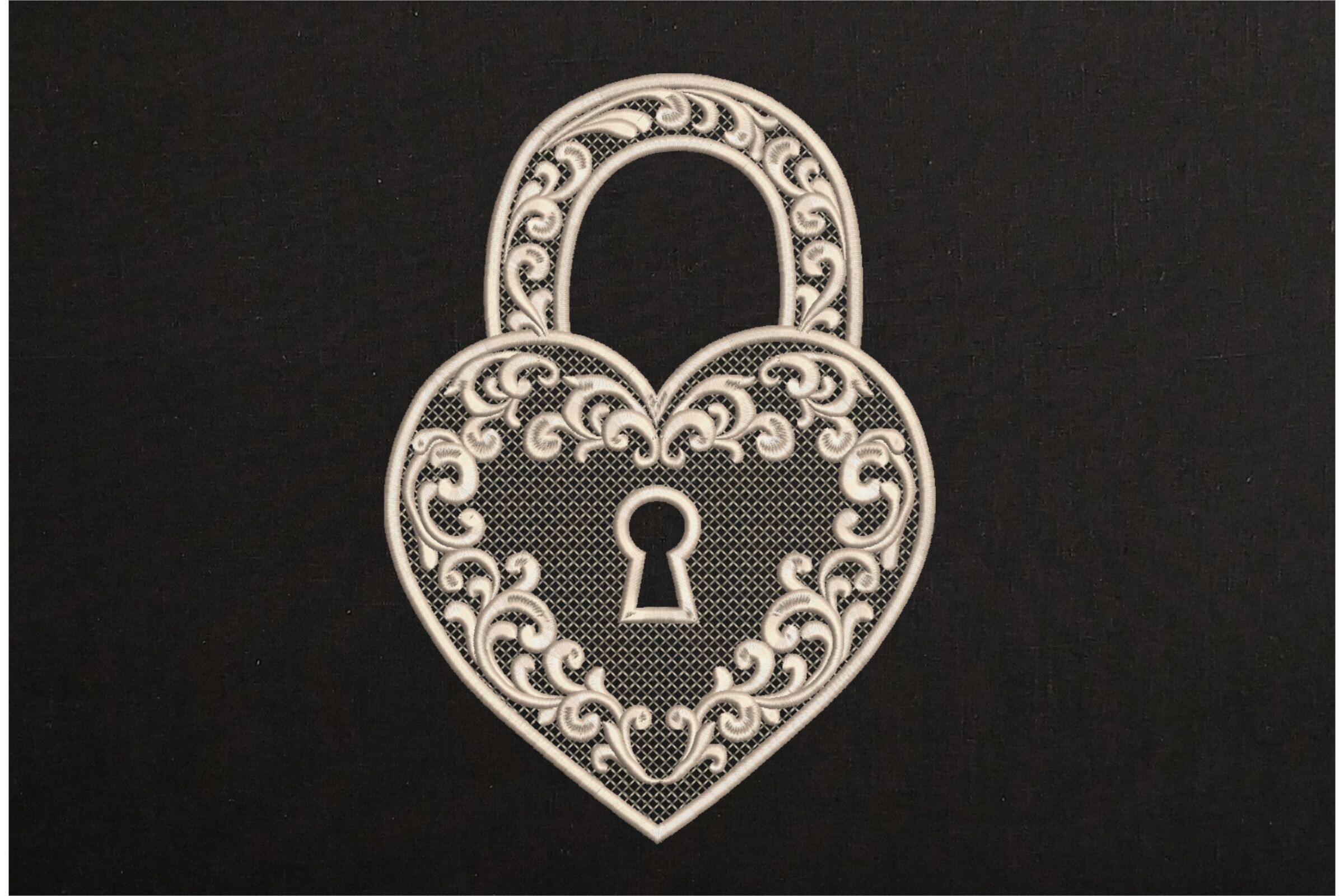 Romantic Heart Lock Padlock Black