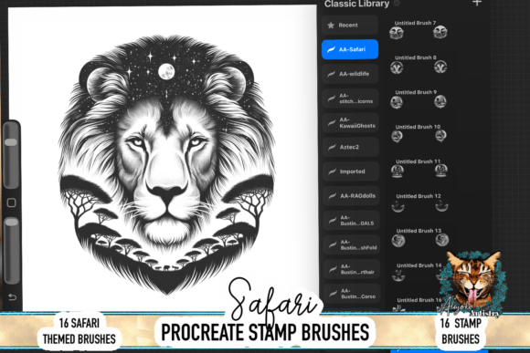 Safari Animals Procreate Brush Set