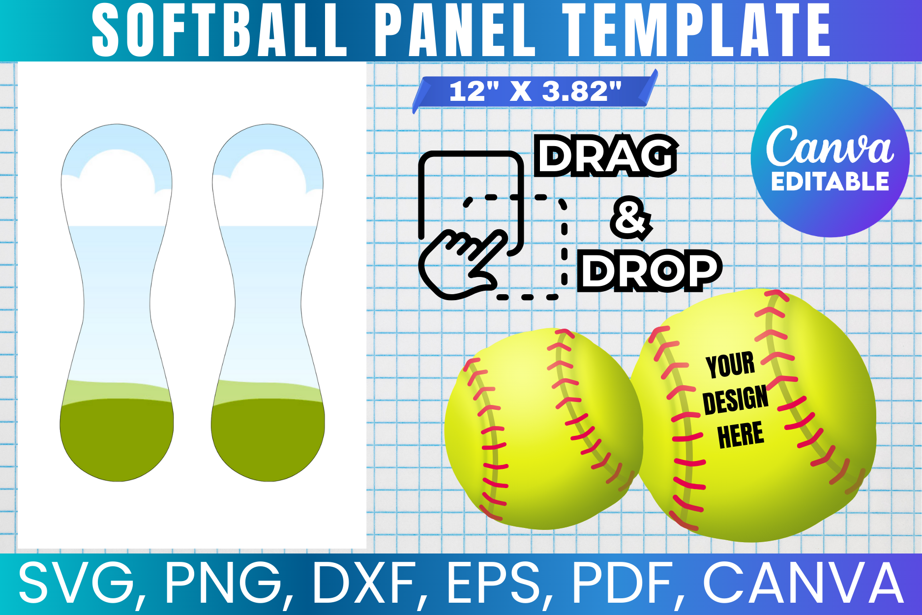 Softball Panel Template Svg