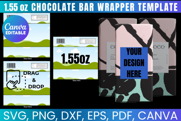 1.55 Oz Chocolate Bar Wrapper Template