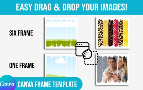 Brushstrokes Canva Frame Template with drag-and-drop editing