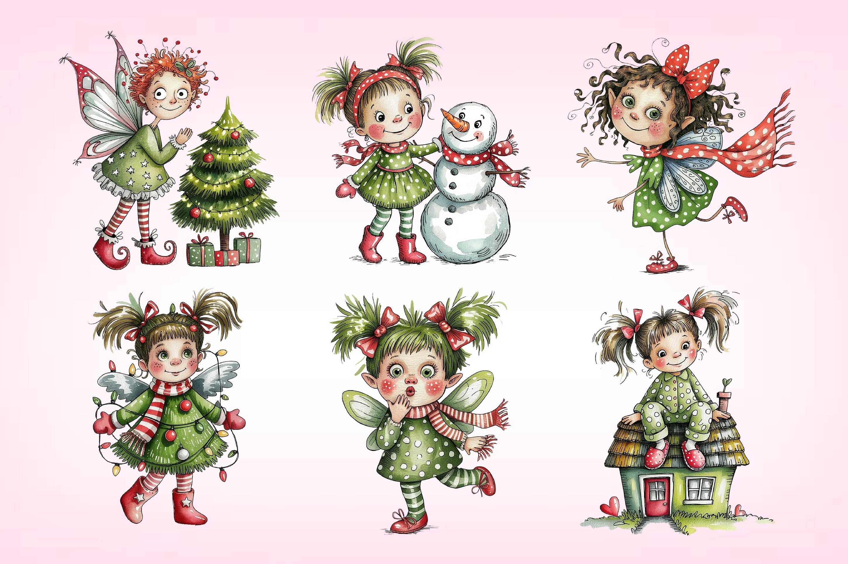 Christmas Whimsical Fairy Clipart - photo 4