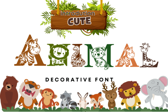 Preview specimen of Cute Animal decorative font