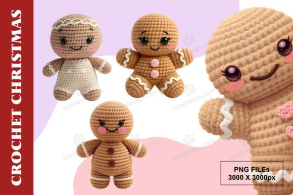 Cute Crochet Gingerbread Set